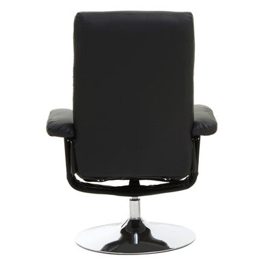 Orsina Denton Reclining Chair – Black Leather Effect Modern Lounge