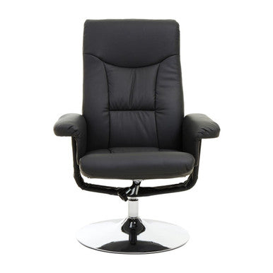 Orsina Denton Reclining Chair – Black Leather Effect Modern Lounge