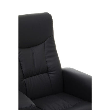 Orsina Denton Reclining Chair – Black Leather Effect Modern Lounge