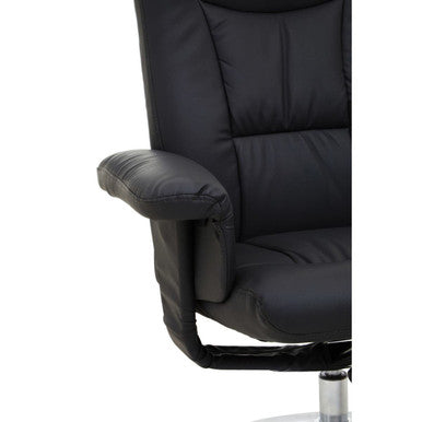 Orsina Denton Reclining Chair – Black Leather Effect Modern Lounge