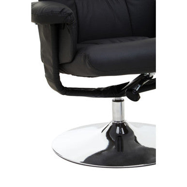 Orsina Denton Reclining Chair – Black Leather Effect Modern Lounge