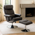 Orsina Denton Grey Leather Effect Reclining Chair with Footstool