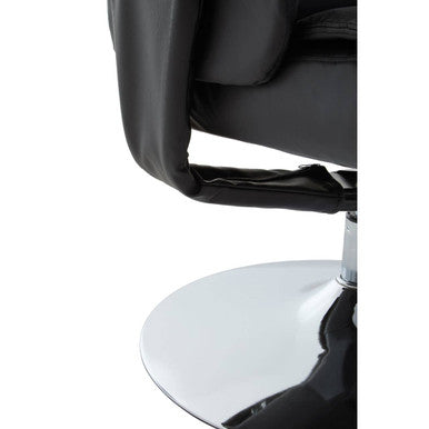 Orsina Denton Reclining Chair with Footstool – Black Leather Effect