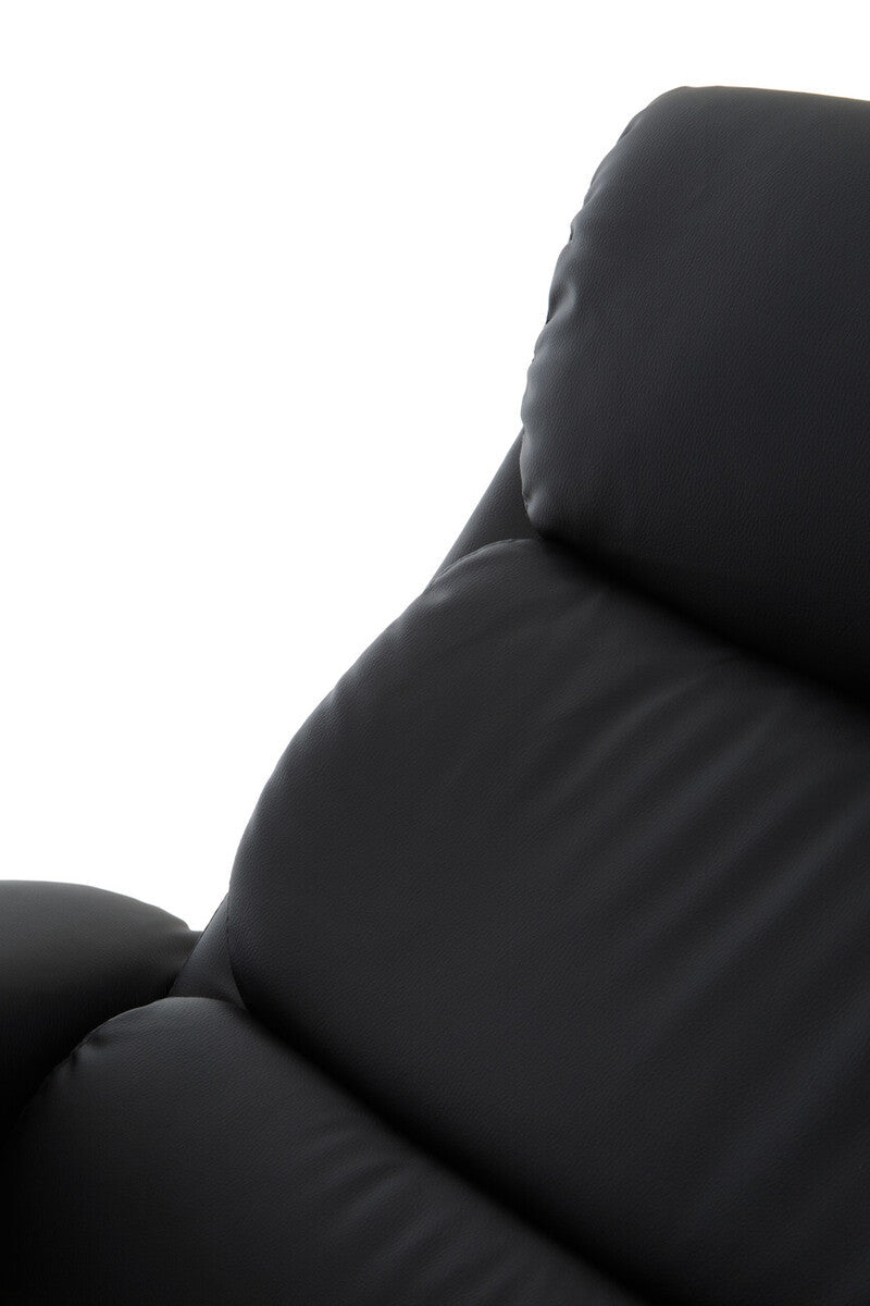 Orsina Denton Reclining Chair with Footstool – Black Leather Effect
