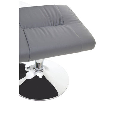 Orsina Denton Grey Faux Leather Reclining Chair and Footstool Set