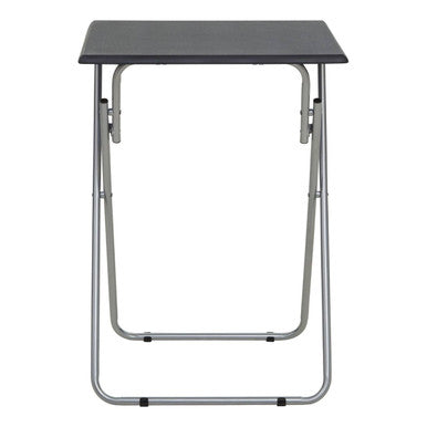 Orsina Bernie Folding Side Table – Sand Black Top & Silver Legs