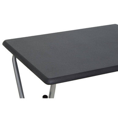 Orsina Bernie Folding Side Table – Sand Black Top & Silver Legs