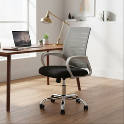 Orsina Fredrick Grey Home Office Chair – Modern Swivel Task Desk Chair