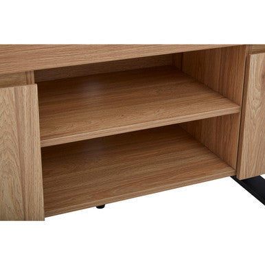 Orsina Oakton Media Unit – Modern Wood TV Stand with Cable Management