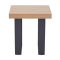 Orsina Oakton Side Table – Natural Wood & Black Metal U-Shaped Base