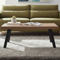 Orsina Oakwill Wood Coffee Table – Modern Rustic with Metal Legs