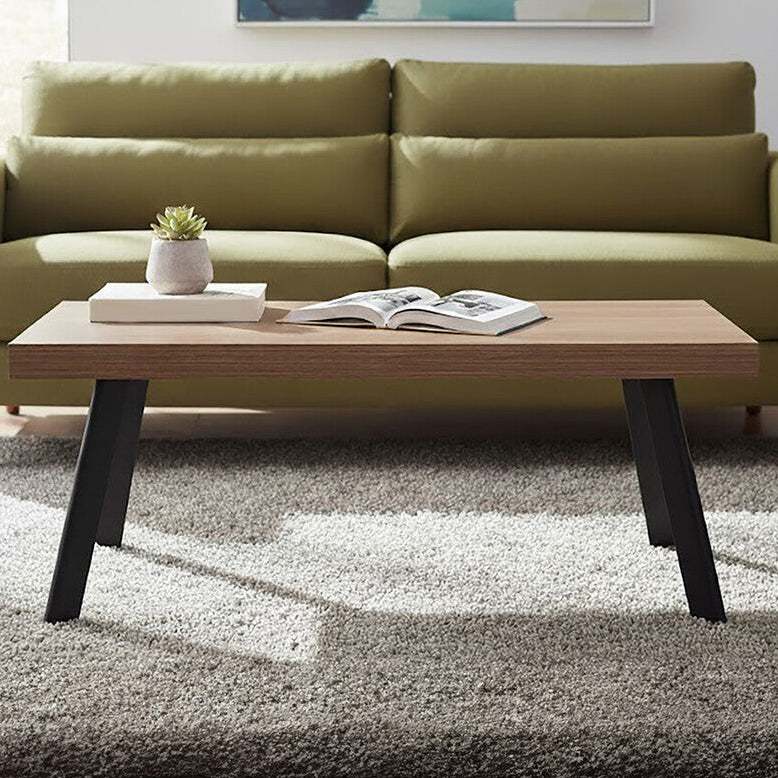 Orsina Oakwill Wood Coffee Table – Modern Rustic with Metal Legs