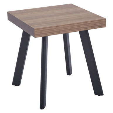Orsina Oakwill Side Table – Natural Wood Top with Black Splayed Legs