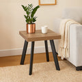 Orsina Oakwill Side Table – Natural Wood Top with Black Splayed Legs