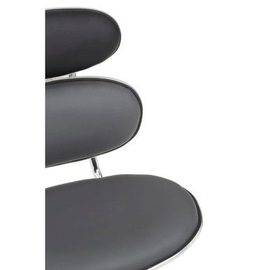 Orsina Fran Black PU Leather Swivel Desk Chair - Home Office Seating
