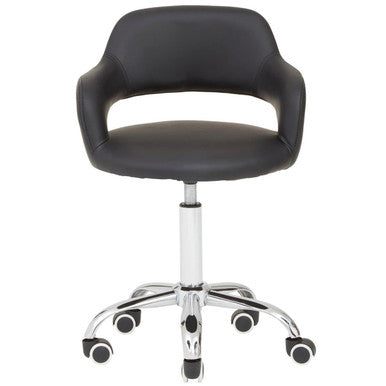 Orsina Fionna Black Home Office Chair – Modern Curved Back Desk Chair