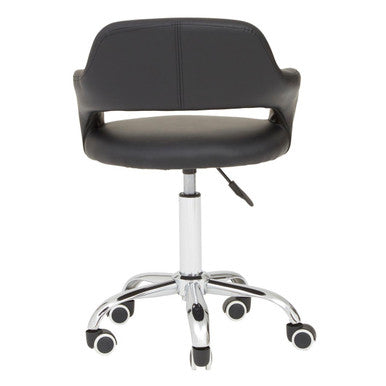 Orsina Fionna Black Home Office Chair – Modern Curved Back Desk Chair