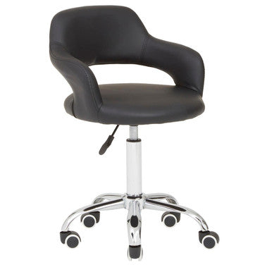 Orsina Fionna Black Home Office Chair – Modern Curved Back Desk Chair