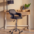 Orsina Fionna Black Home Office Chair – Modern Curved Back Desk Chair