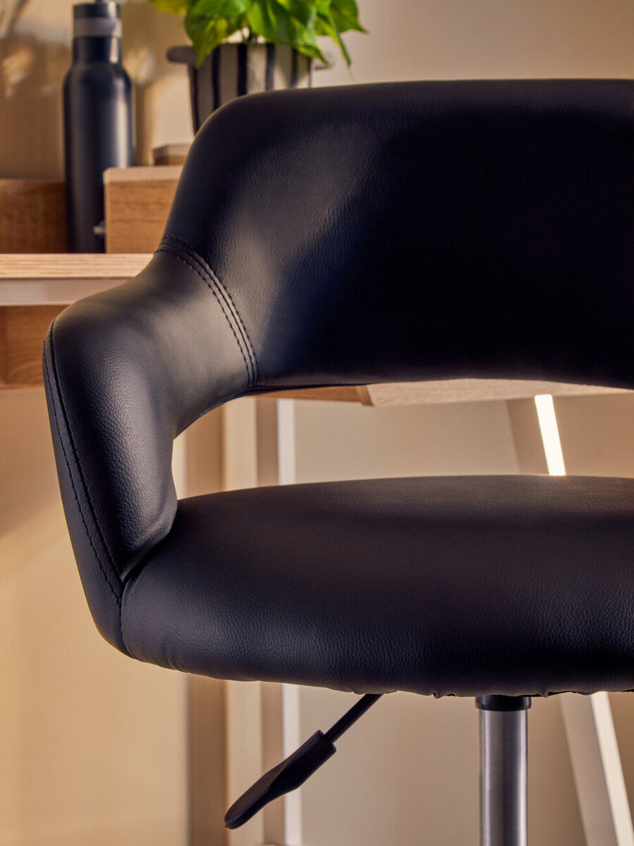 Orsina Fionna Black Home Office Chair – Modern Curved Back Desk Chair