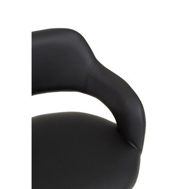 Orsina Fionna Black Home Office Chair – Modern Curved Back Desk Chair