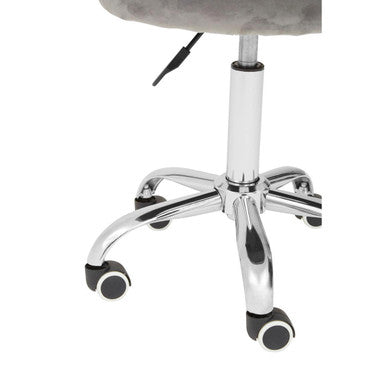 Orsina Fionna Grey Velvet Home Office Chair – Curved Swivel Task Chair