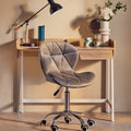 Orsina Franki Grey Velvet Quilted Home Office Chair | Swivel Desk Chair