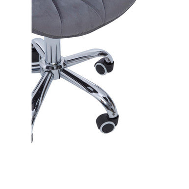 Orsina Franki Grey Velvet Quilted Home Office Chair | Swivel Desk Chair