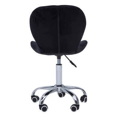 Orsina Franki Black Velvet Quilted Home Office Chair | Swivel Desk Chair