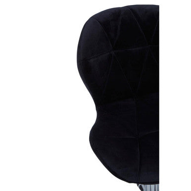 Orsina Franki Black Velvet Quilted Home Office Chair | Swivel Desk Chair