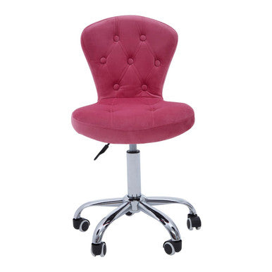 Orsina Fayth Pink Velvet Buttoned Home Office Swivel Desk Chair
