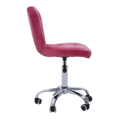 Orsina Fayth Pink Velvet Buttoned Home Office Swivel Desk Chair