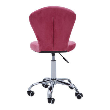 Orsina Fayth Pink Velvet Buttoned Home Office Swivel Desk Chair