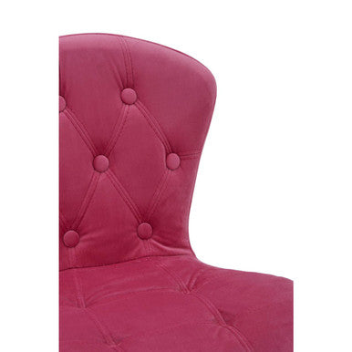 Orsina Fayth Pink Velvet Buttoned Home Office Swivel Desk Chair
