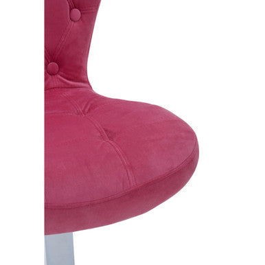 Orsina Fayth Pink Velvet Buttoned Home Office Swivel Desk Chair