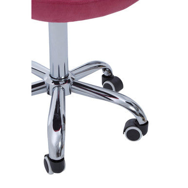 Orsina Fayth Pink Velvet Buttoned Home Office Swivel Desk Chair