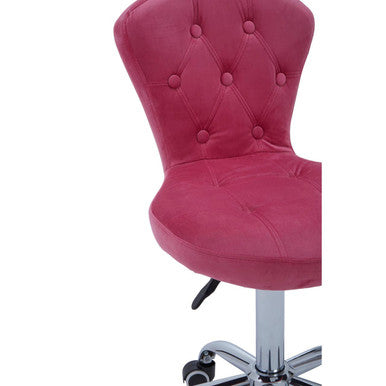 Orsina Fayth Pink Velvet Buttoned Home Office Swivel Desk Chair