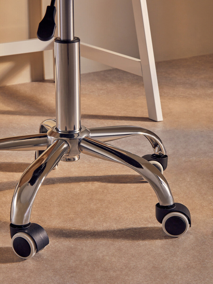 Orsina Fayth Grey Velvet Buttoned Home Office Swivel Desk Chair
