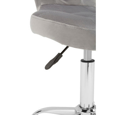 Orsina Fayth Grey Velvet Buttoned Home Office Swivel Desk Chair