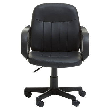 Orsina Flint Black PU Leather Swivel Home Office Desk Chair