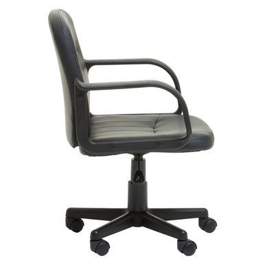 Orsina Flint Black PU Leather Swivel Home Office Desk Chair