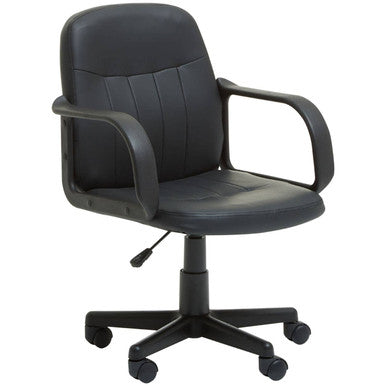 Orsina Flint Black PU Leather Swivel Home Office Desk Chair