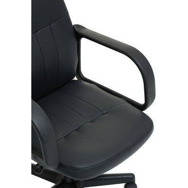 Orsina Flint Black PU Leather Swivel Home Office Desk Chair
