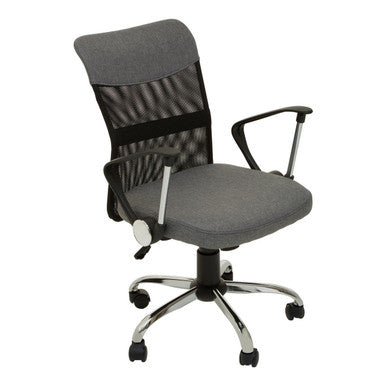 Orsina Fenix Grey Home Office Chair – Modern Swivel Desk Chair with Chrome Arms