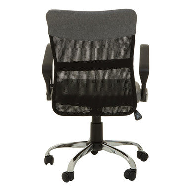 Orsina Fenix Grey Home Office Chair – Modern Swivel Desk Chair with Chrome Arms