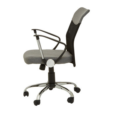 Orsina Fenix Grey Home Office Chair – Modern Swivel Desk Chair with Chrome Arms