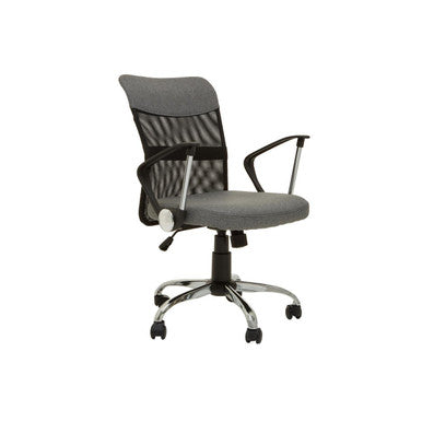 Orsina Fenix Grey Home Office Chair – Modern Swivel Desk Chair with Chrome Arms