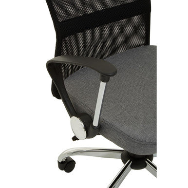 Orsina Fenix Grey Home Office Chair – Modern Swivel Desk Chair with Chrome Arms