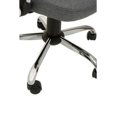 Orsina Fenix Grey Home Office Chair – Modern Swivel Desk Chair with Chrome Arms