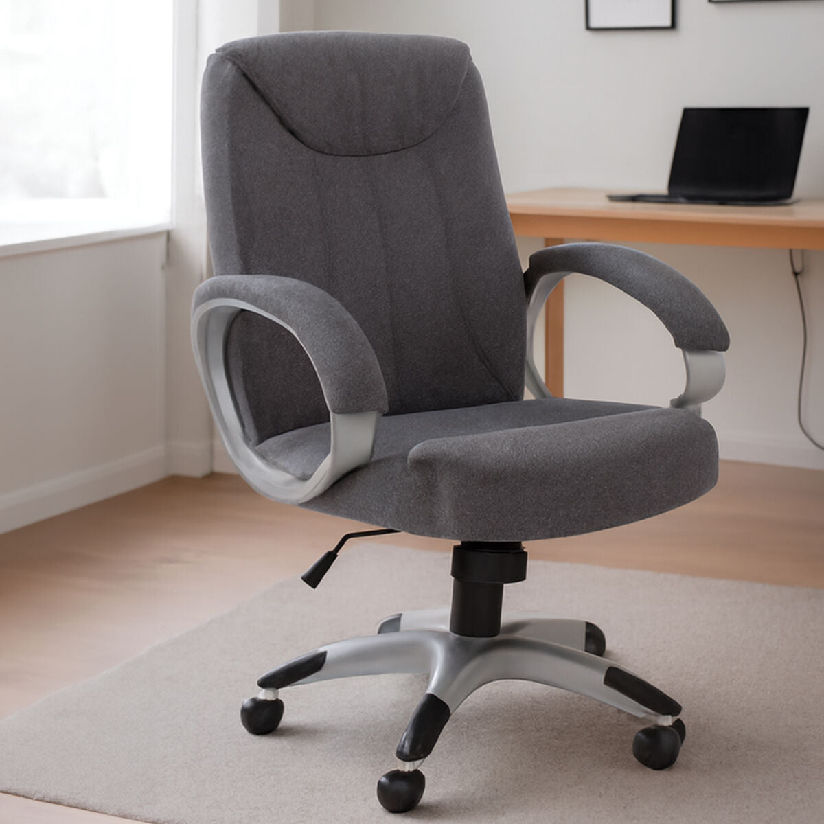 Orsina Finlay Grey Home Office Chair – Modern Swivel Task Chair